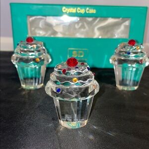 Crystal Cupcake Decor with Multicolor Accents